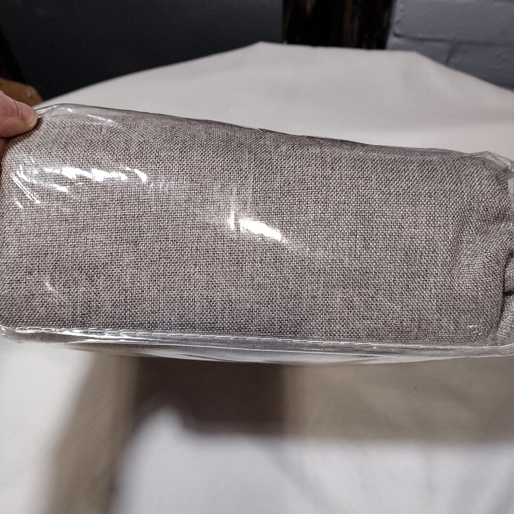 Plow & Hearth Stone Madison Double Layer Blackout Back Tab Pair of Curtains - Picture 3 of 5